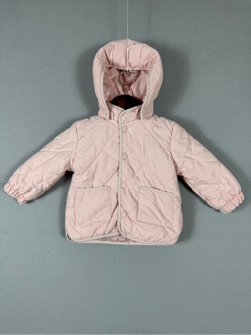 H&M Baby 12-18Mon Pink Hooded ButtonPuffer Jacket Fall/Winter